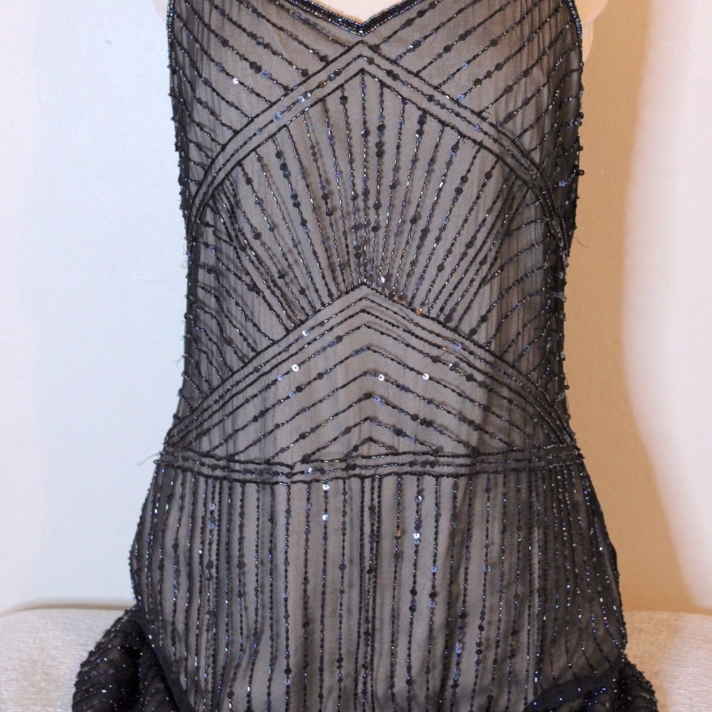 Papell Boutique Antique Evening Dress 100% silk